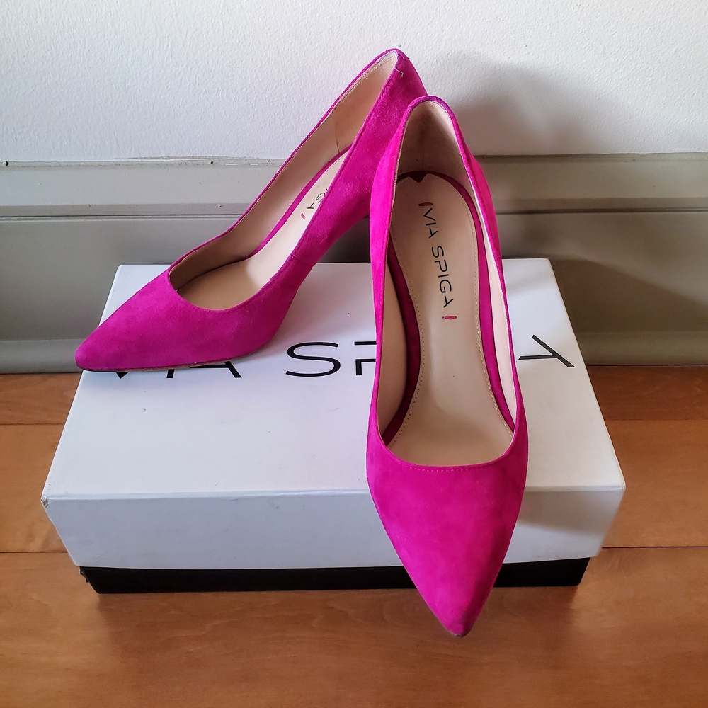 Via Spiga Pink Suede Heels